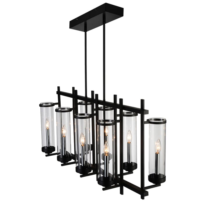 CWI Sierra 8 Light Up Chandelier With Black Finish CWI Sierra 8 Light Up Chandelier With Black Finish