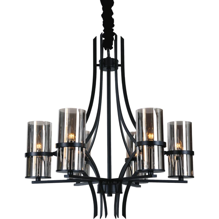 CWI Vanna 6 Light Up Chandelier With Black Finish CWI Vanna 6 Light Up Chandelier With Black Finish