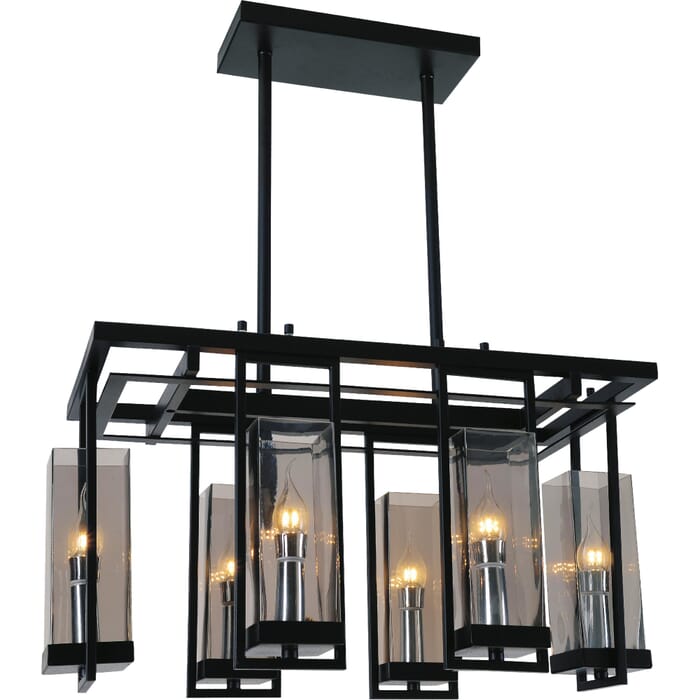 CWI Vanna 6 Light Up Chandelier With Black Finish CWI Vanna 6 Light Up Chandelier With Black Finish