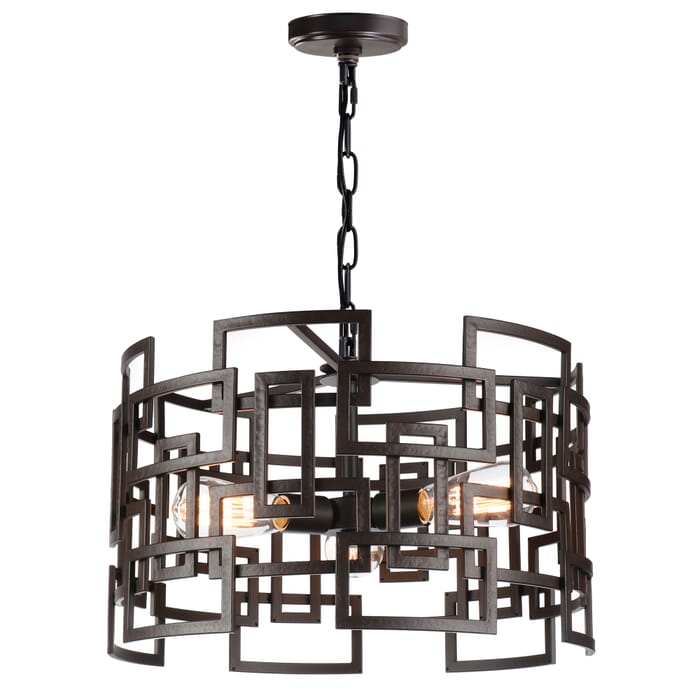 CWI Litani 3 Light Down Chandelier With Brown Finish CWI Litani 3 Light Down Chandelier With Brown Finish
