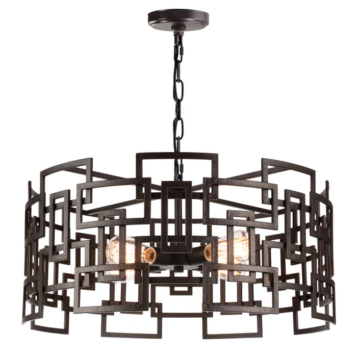 CWI Litani 4 Light Down Chandelier With Brown Finish CWI Litani 4 Light Down Chandelier With Brown Finish