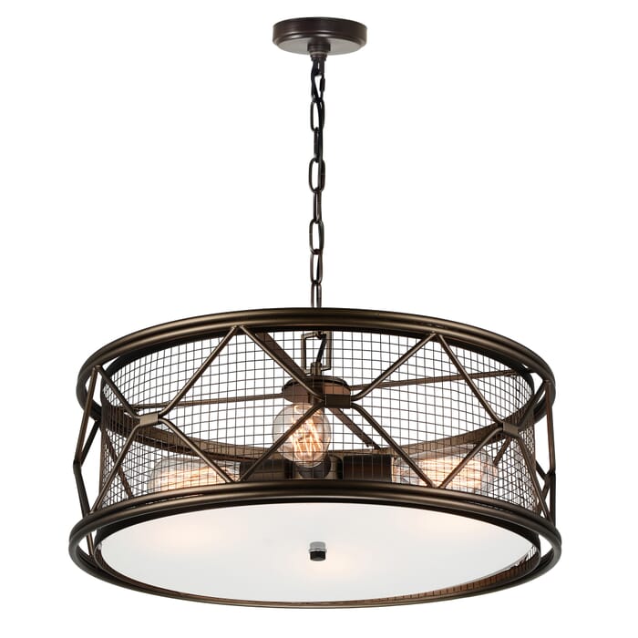 CWI Kali 4 Light Chandelier With Light Brown Finish CWI Kali 4 Light Chandelier With Light Brown Finish