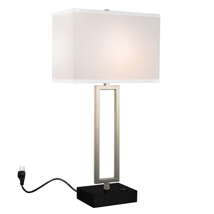 CWI Torren 1 Light Table Lamp With Satin Nickel Finish CWI Torren 1 Light Table Lamp With Satin Nickel Finish