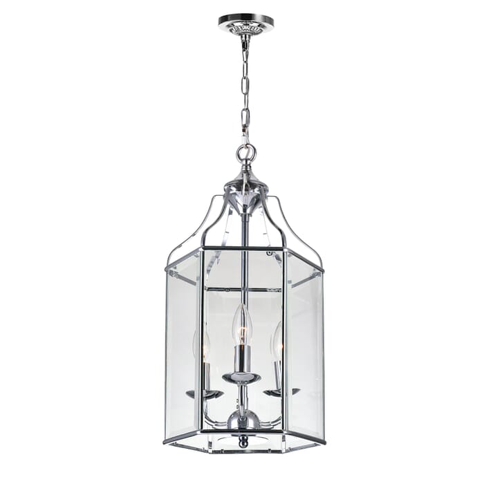 CWI Maury 3 Light Up Chandelier With Chrome Finish CWI Maury 3 Light Up Chandelier With Chrome Finish