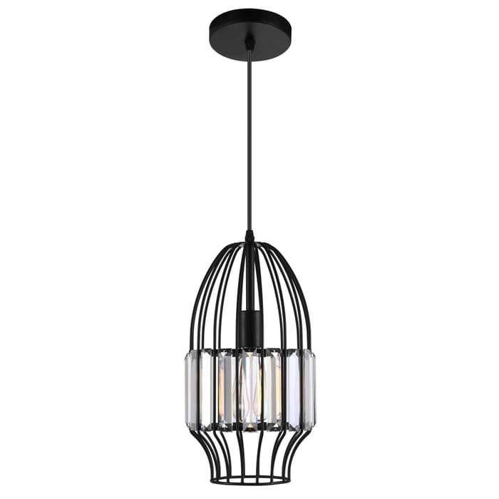 CWI Alethia 1 Light Down Mini Pendant With Black Finish CWI Alethia 1 Light Down Mini Pendant With Black Finish