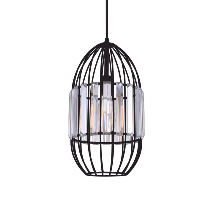 CWI Alethia 1 Light Down Mini Pendant With Black Finish CWI Alethia 1 Light Down Mini Pendant With Black Finish