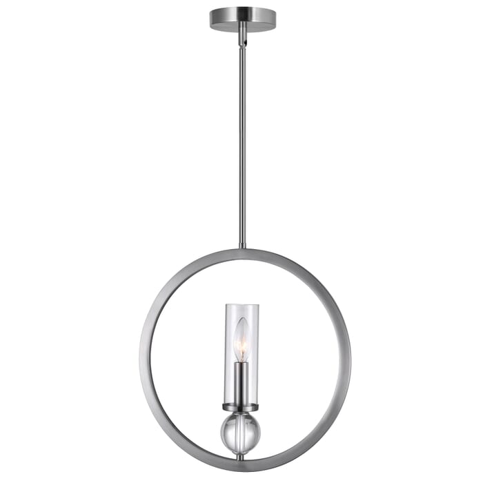 CWI Elton 1 Light Pendant With Satin Nickel Finish CWI Elton 1 Light Pendant With Satin Nickel Finish