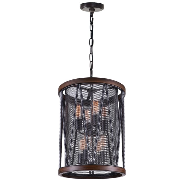 CWI Parsh 8 Light Drum Shade Chandelier With Pewter Finish CWI Parsh 8 Light Drum Shade Chandelier With Pewter Finish
