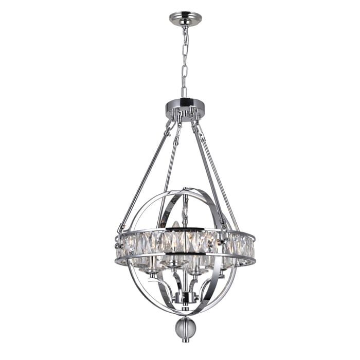 CWI Arkansas 4 Light Chandelier With Chrome Finish CWI Arkansas 4 Light Chandelier With Chrome Finish