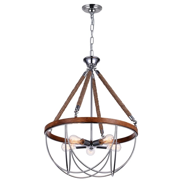 CWI Parana 5 Light Down Chandelier With Chrome Finish CWI Parana 5 Light Down Chandelier With Chrome Finish