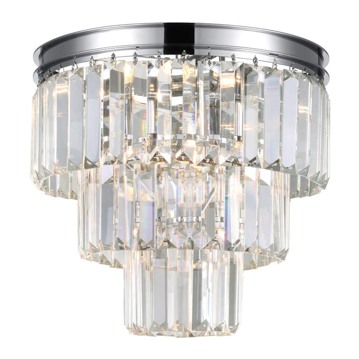 CWI Weiss 8 Light Flush Mount With Chrome Finish CWI Weiss 8 Light Flush Mount With Chrome Finish