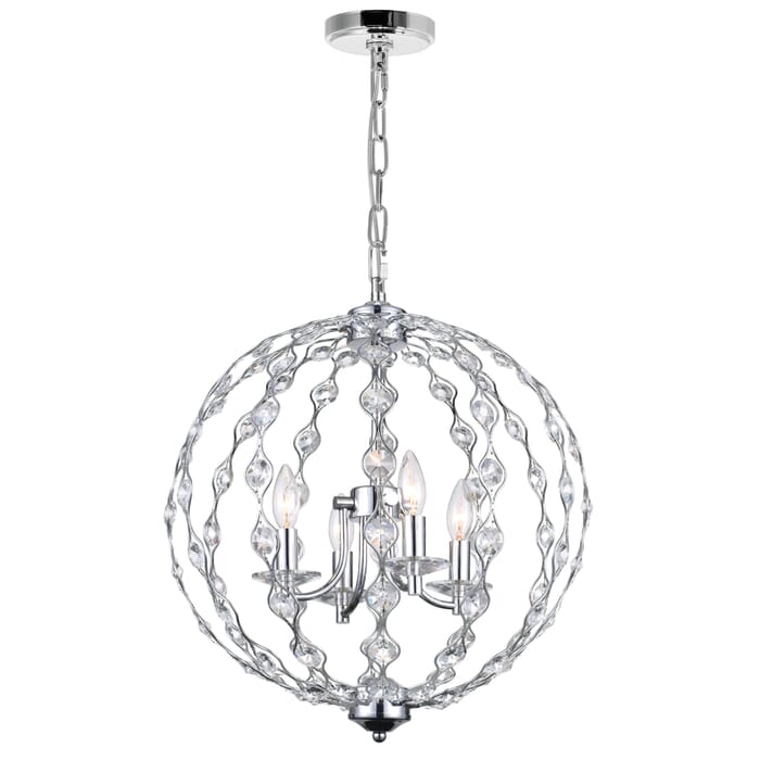 CWI Esia 4 Light Chandelier With Chrome Finish CWI Esia 4 Light Chandelier With Chrome Finish