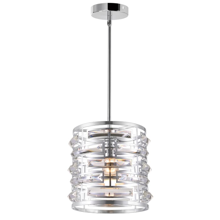 CWI Petia 1 Light Drum Shade Mini Chandelier With Chrome Finish CWI Petia 1 Light Drum Shade Mini Chandelier With Chrome Finish