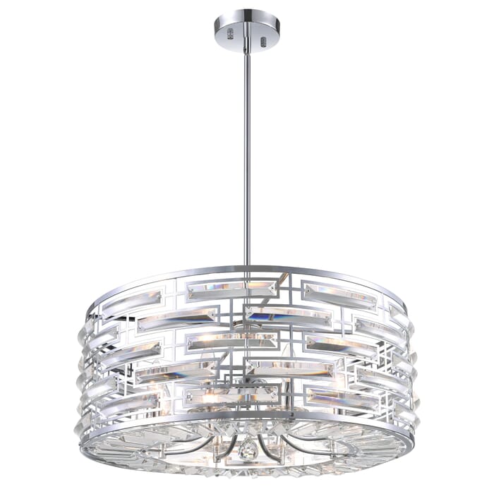 CWI Petia 8 Light Drum Shade Chandelier With Chrome Finish CWI Petia 8 Light Drum Shade Chandelier With Chrome Finish