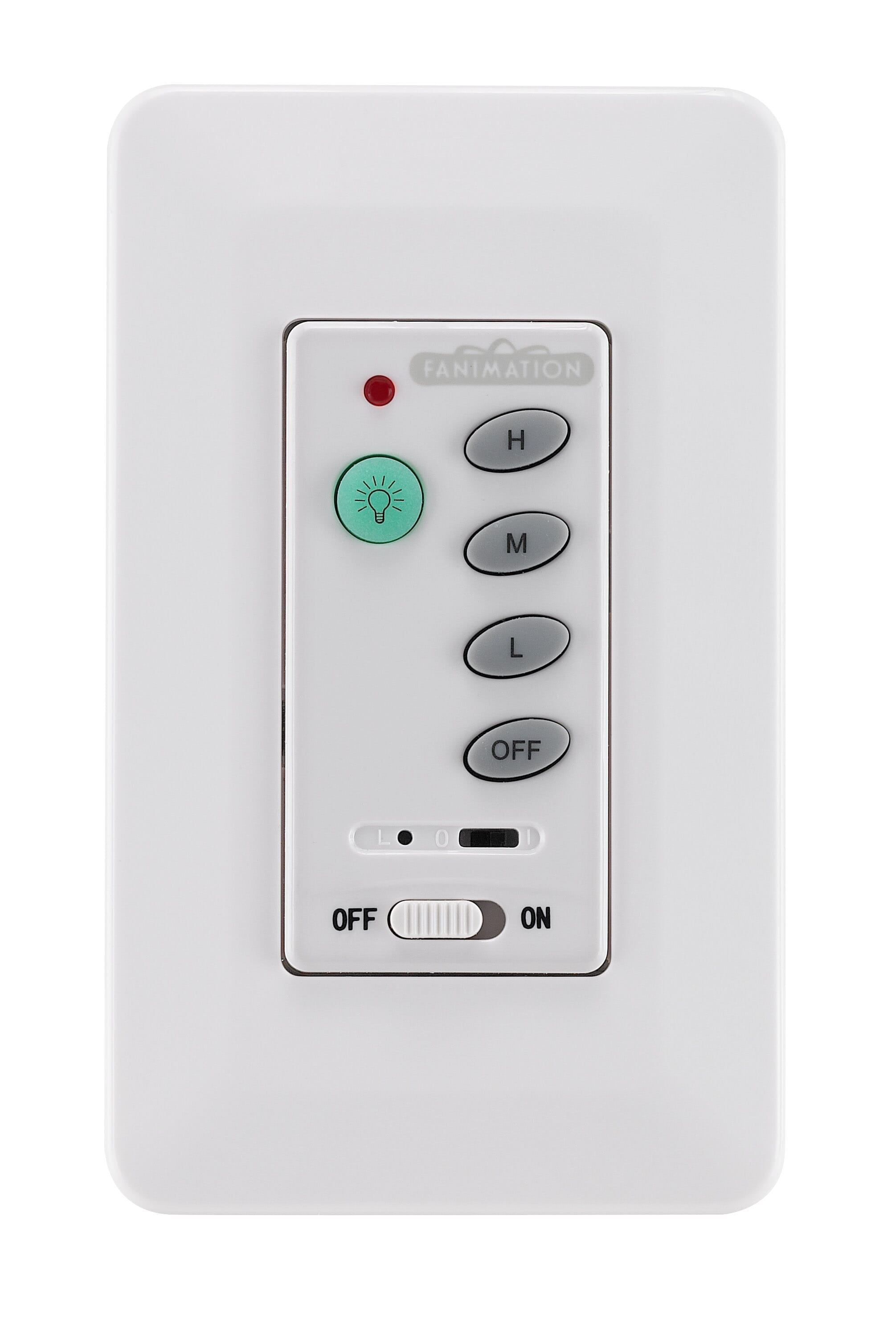 Fanimation Controls Wall Control with Receiver Non Reversing in White