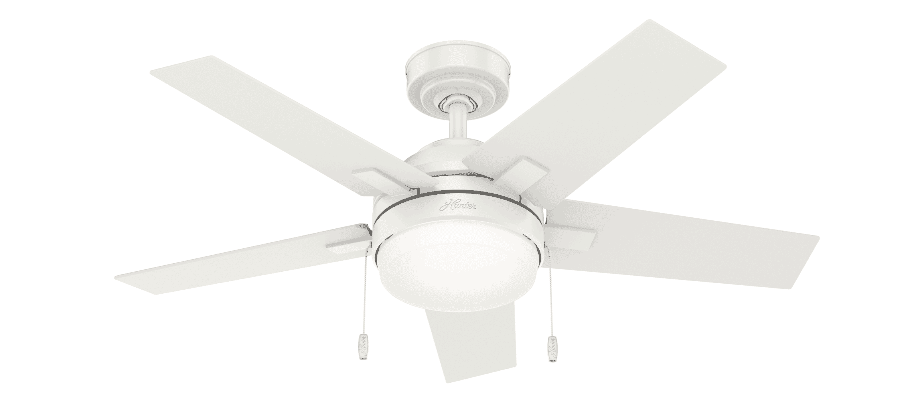 Hunter Bartlett 2-Light 44" Indoor Ceiling Fan in Fresh White