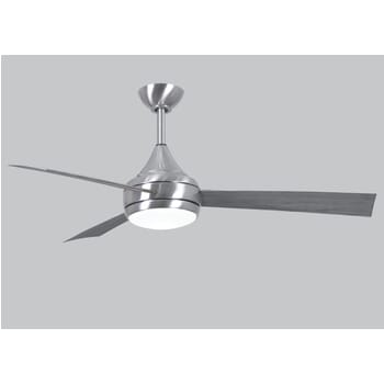 Matthews Donaire 52" Indoor/Outdoor Ceiling Fan in Brushed Stainless with Barnwood Tone