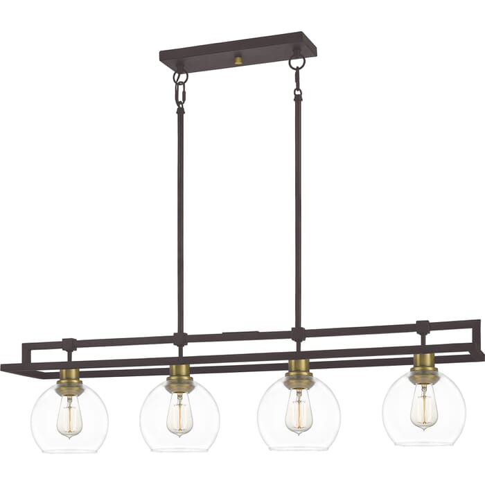Quoizel Dobbs 4-Light 40" Kitchen Island Light in Old Bronze Quoizel Dobbs 4-Light 40" Kitchen Island Light in Old Bronze