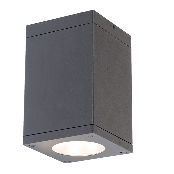 WAC Cube Arch 3500K 5" Outdoor Ceiling Light in Graphite WAC Cube Arch 3500K 5" Outdoor Ceiling Light in Graphite