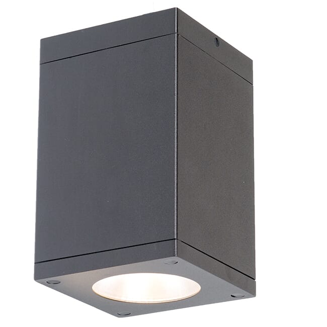 Cube Arch 2700K 1-Light LED Flush Mount Ceiling Light in Graphite