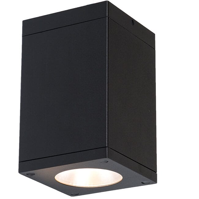 Cube Arch 3500K 1-Light LED Flush Mount Ceiling Light in Black