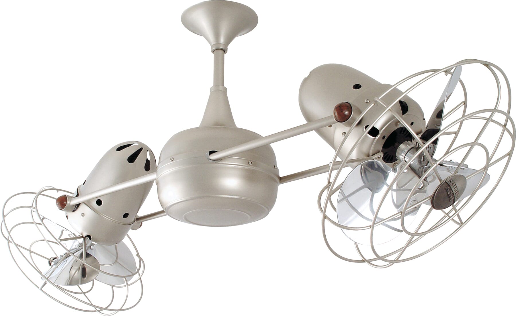 Duplo-Dinamico 3-Speed AC 39" Ceiling Fan in Brushed Nickel with Brushed Nickel blades