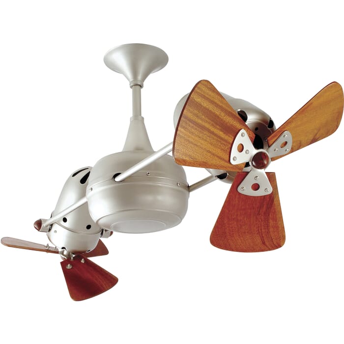 Duplo-Dinamico 3-Speed AC 36" Ceiling Fan in Brushed Nickel with Mahogany blades Duplo-Dinamico 3-Speed AC 36" Ceiling Fan in Brushed Nickel with Mahogany blades