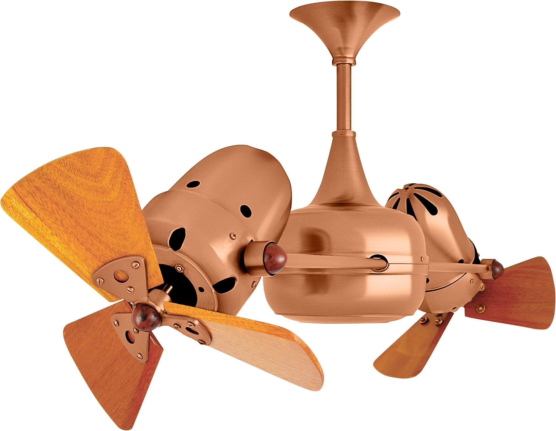 Duplo-Dinamico 3-Speed AC 36" Ceiling Fan in Brushed Copper with Mahogany blades