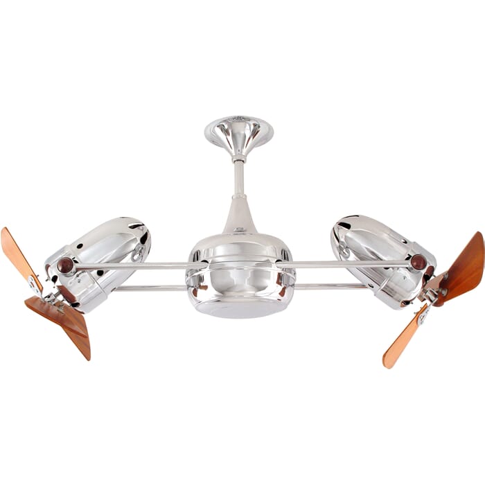 Duplo-Dinamico 3-Speed AC 36" Ceiling Fan in Polished Chrome with Mahogany blades Duplo-Dinamico 3-Speed AC 36" Ceiling Fan in Polished Chrome with Mahogany blades