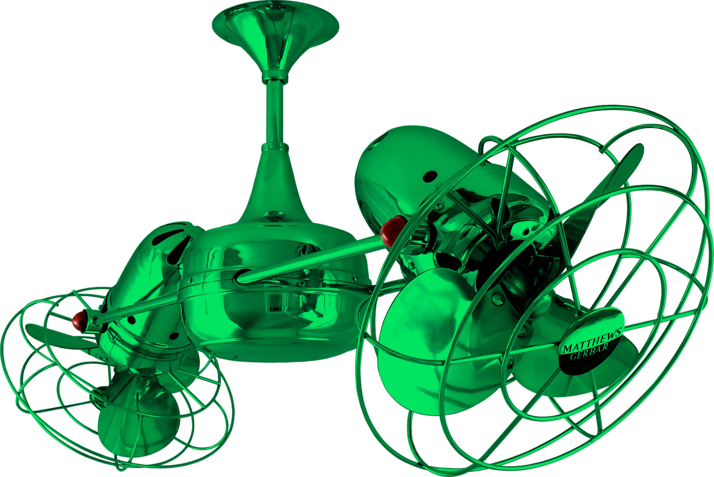 Duplo-Dinamico 3-Speed AC 39" Ceiling Fan in Green with Esmerelda blades