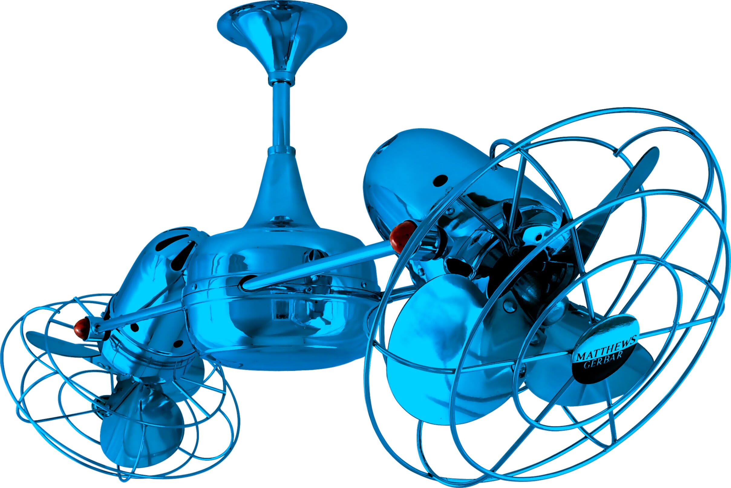 Duplo-Dinamico 3-Speed AC 39" Ceiling Fan in Light Blue with Agua Marinha blades