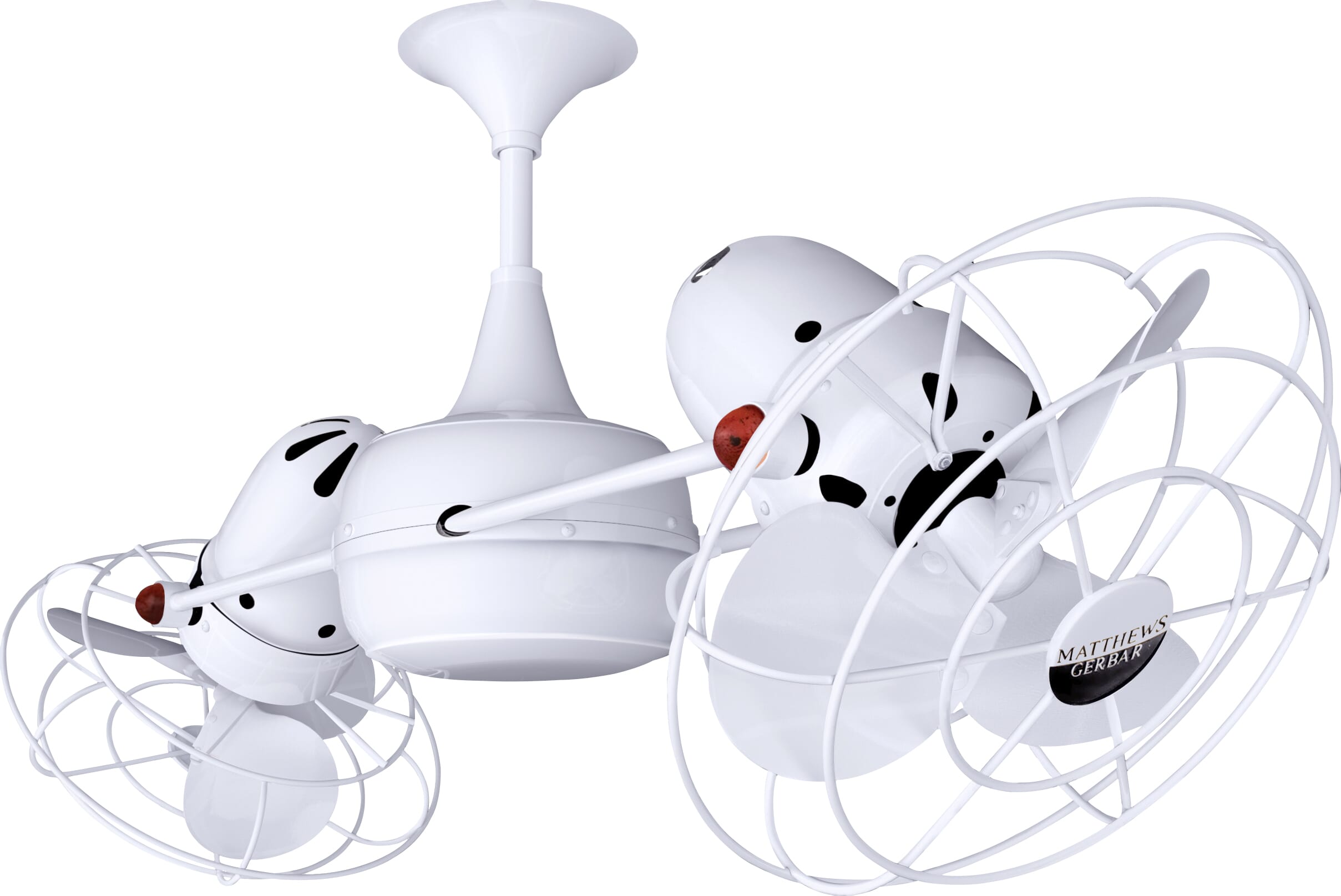 Duplo-Dinamico 3-Speed AC 39" Ceiling Fan in Gloss White with White blades