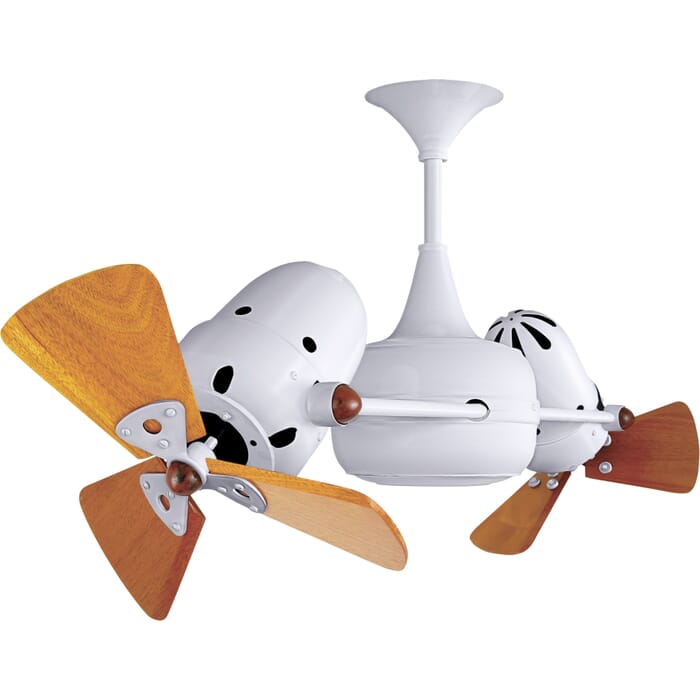 Duplo-Dinamico 3-Speed AC 36" Ceiling Fan in Gloss White with Mahogany blades Duplo-Dinamico 3-Speed AC 36" Ceiling Fan in Gloss White with Mahogany blades