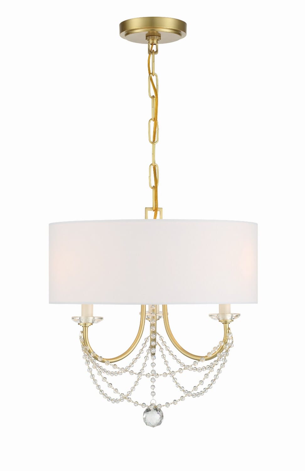 Delilah 3-Light Mini Chandelier in Aged Brass