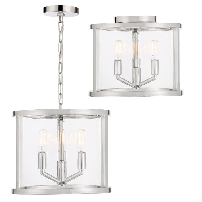 Crystorama Devon 3-Light Foyer Light in Polished Nickel Crystorama Devon 3-Light Foyer Light in Polished Nickel