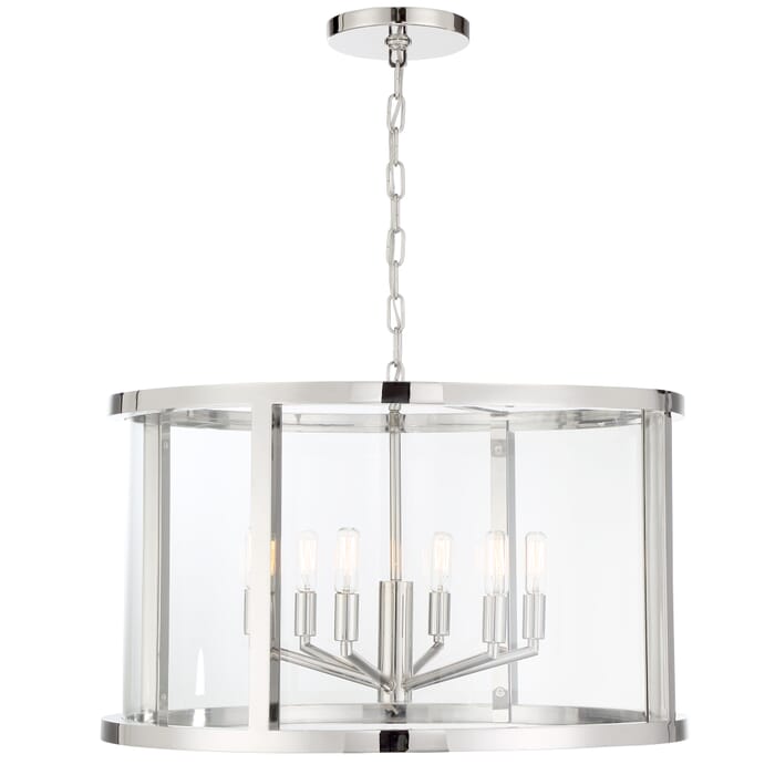 Crystorama Devon 6-Light Foyer Light in Polished Nickel Crystorama Devon 6-Light Foyer Light in Polished Nickel