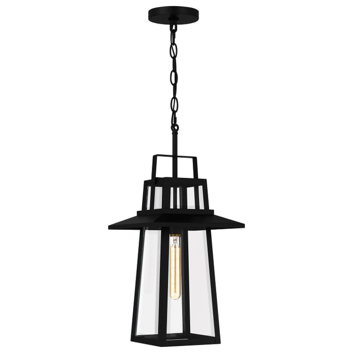 Devonport 1-Light Outdoor Hanging Lantern in Matte Black Devonport 1-Light Outdoor Hanging Lantern in Matte Black