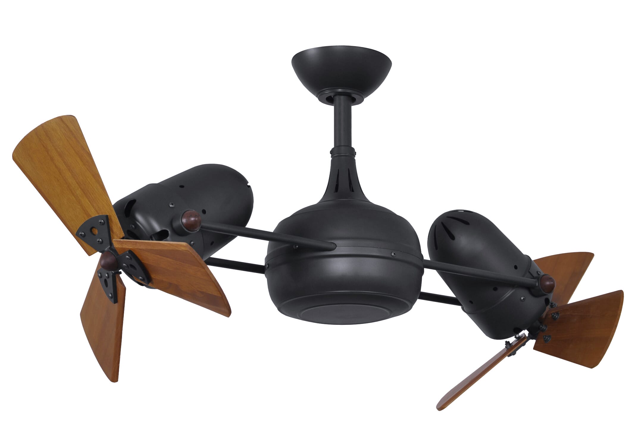 Dagny 3-Speed AC 38" Ceiling Fan in Matte Black with Mahogany Tone blades