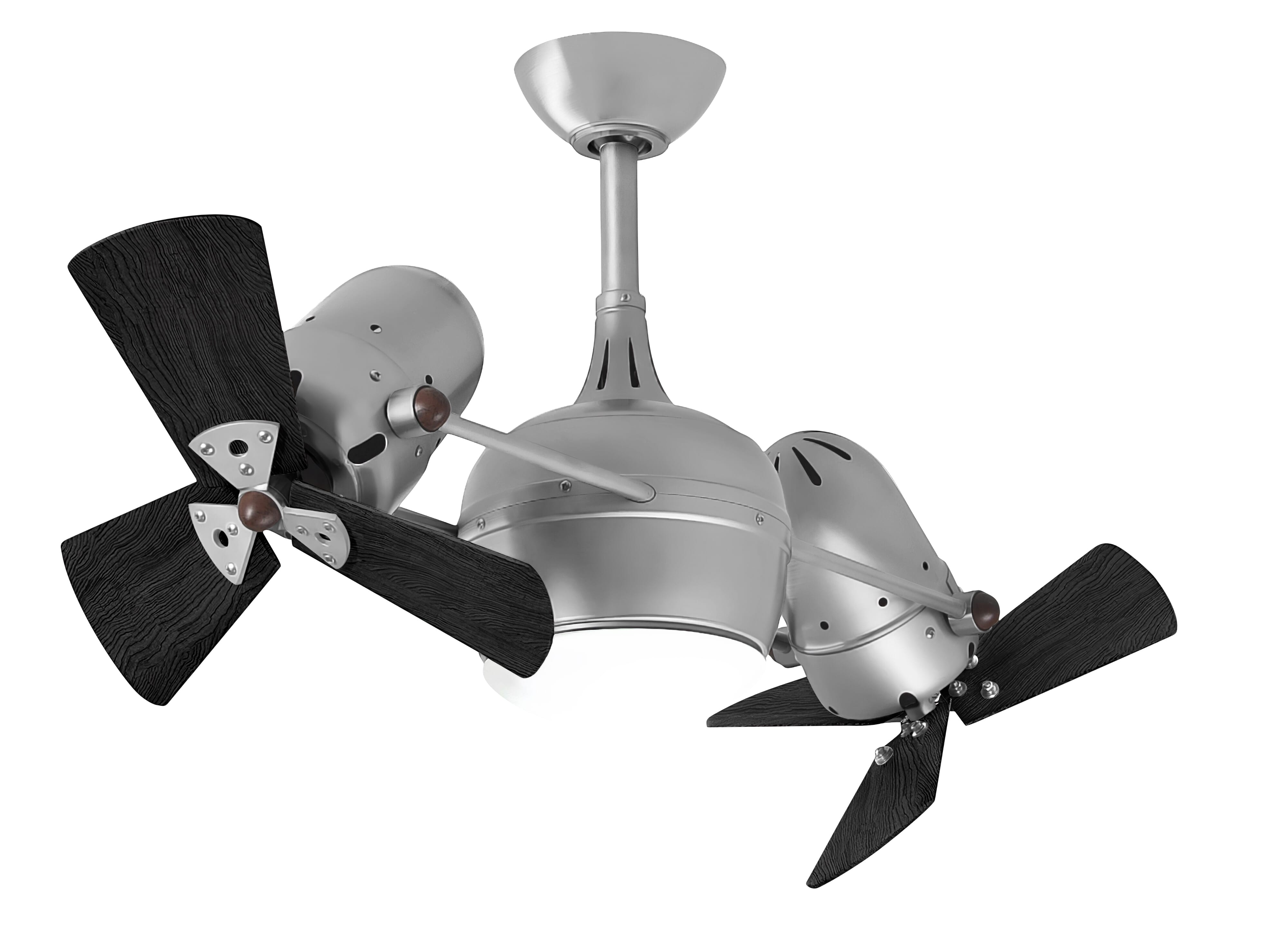 Dagny 3-Speed AC 38" Ceiling Fan w/ Integrated Light Kit in Brushed Nickel with Matte Black blades