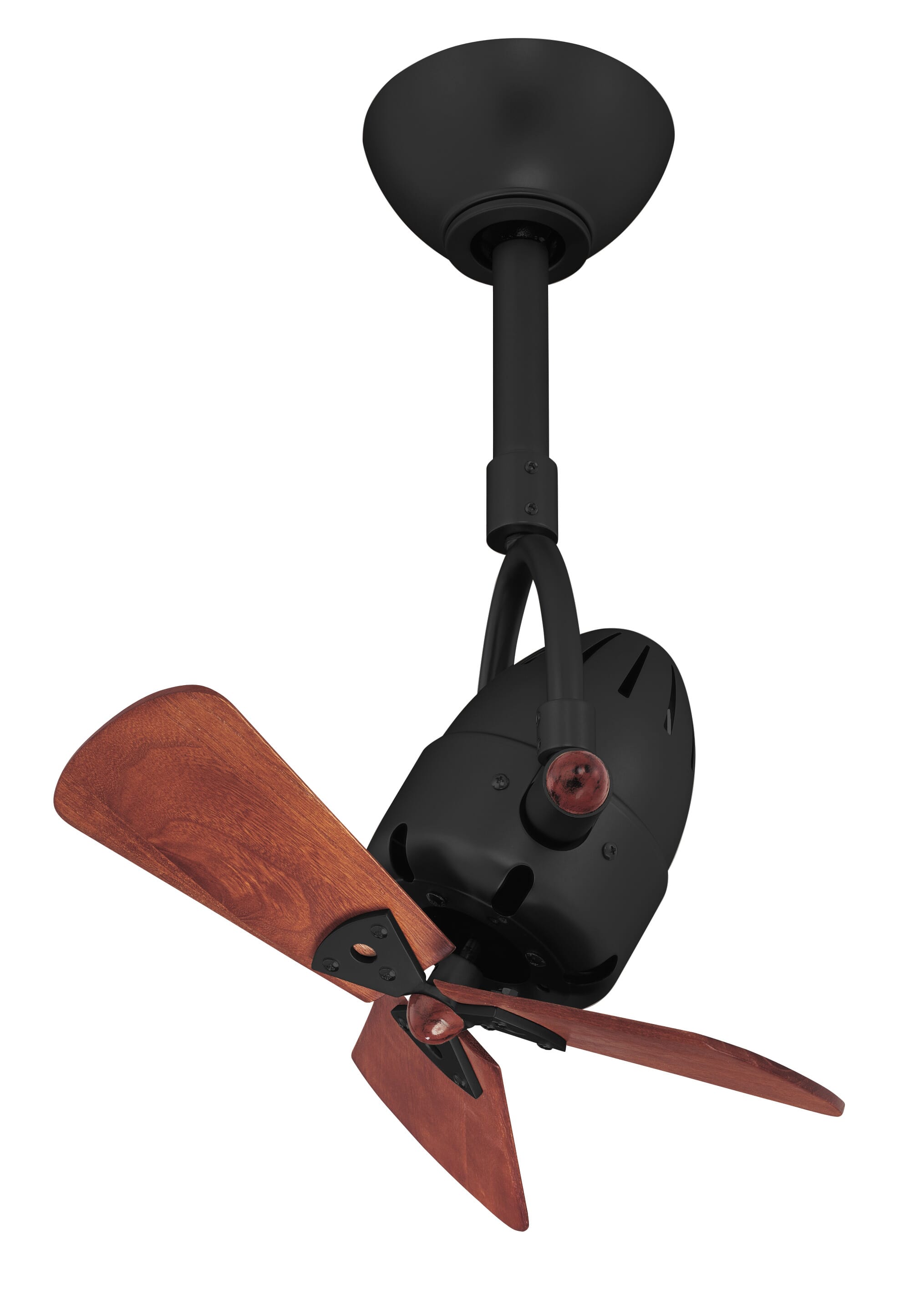 Diane 3-Speed AC 16" Ceiling Fan in Matte Black with Mahogany Tone blades