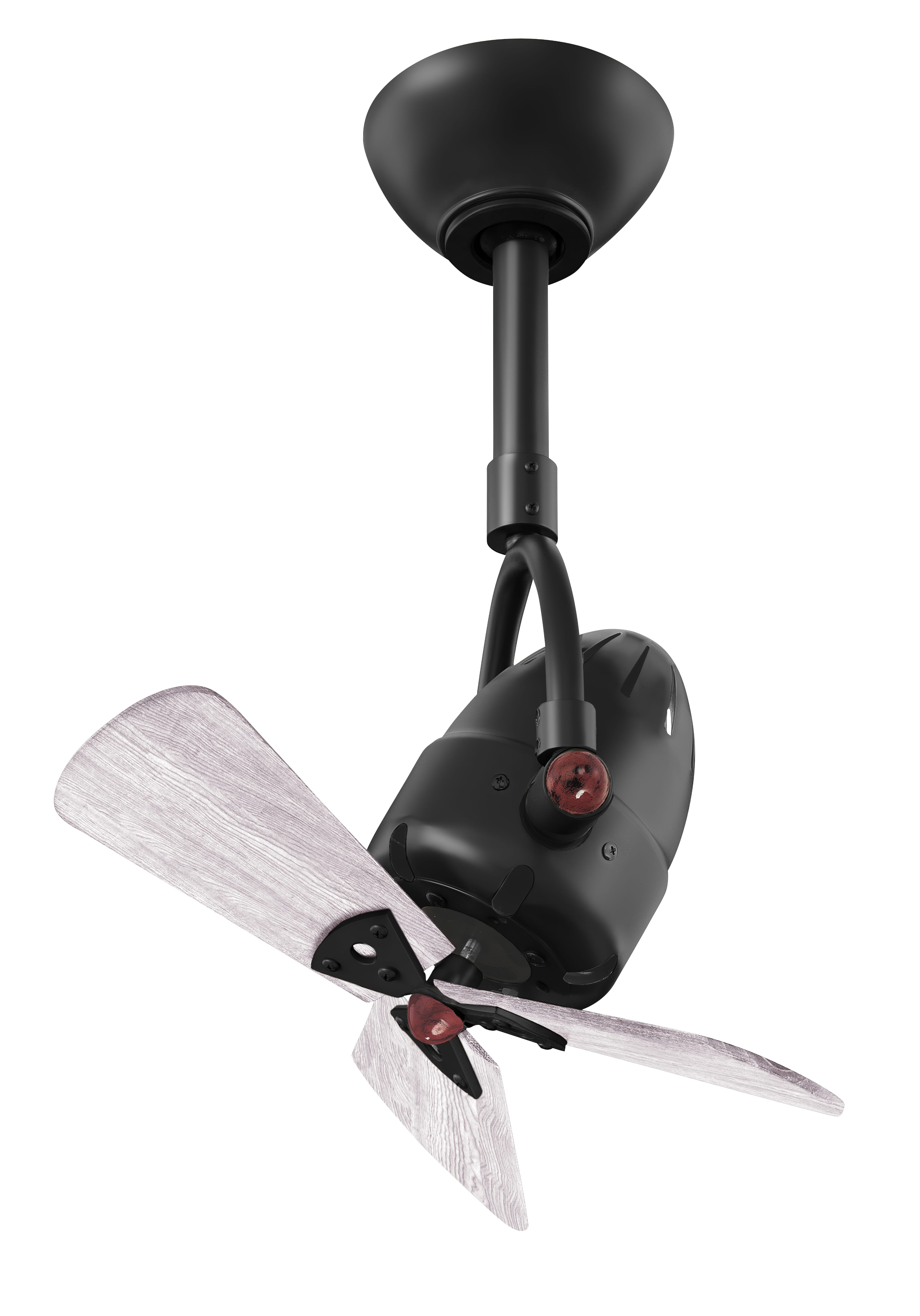 Diane 3-Speed AC 16" Ceiling Fan in Matte Black with Barnwood Tone blades