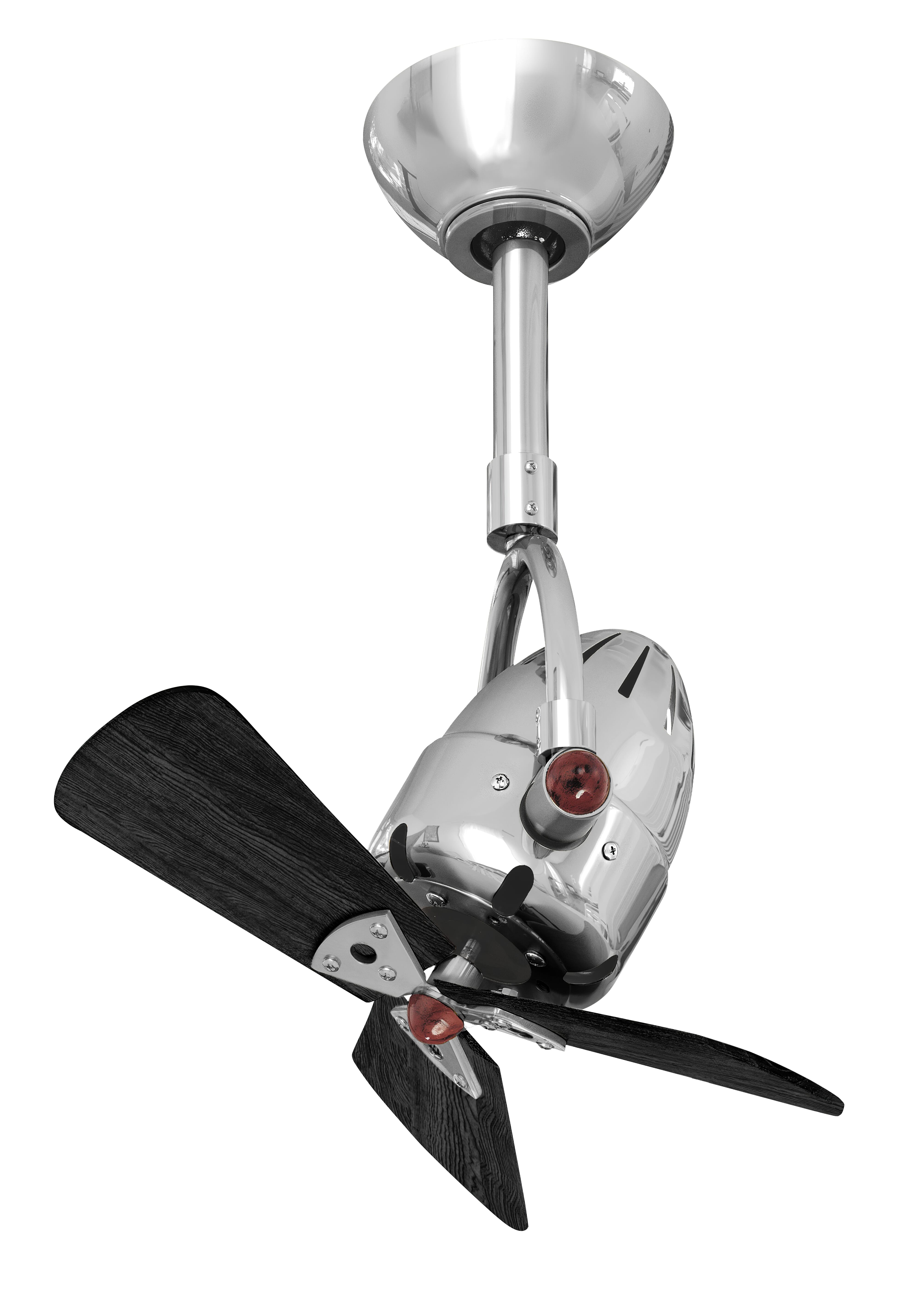 Diane 3-Speed AC 16" Ceiling Fan in Polished Chrome with Matte Black blades