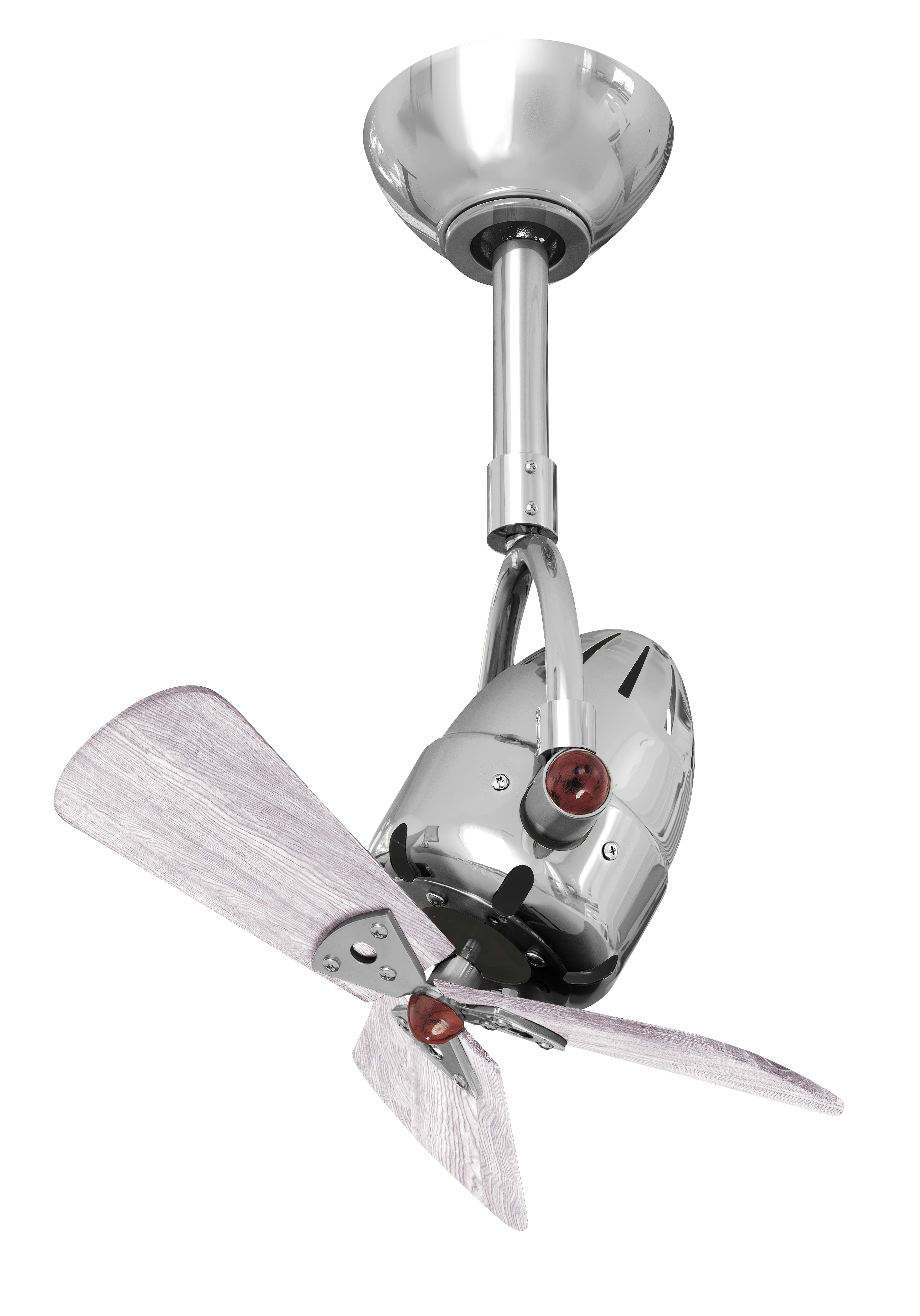 Diane 3-Speed AC 16" Ceiling Fan in Polished Chrome with Barnwood Tone blades