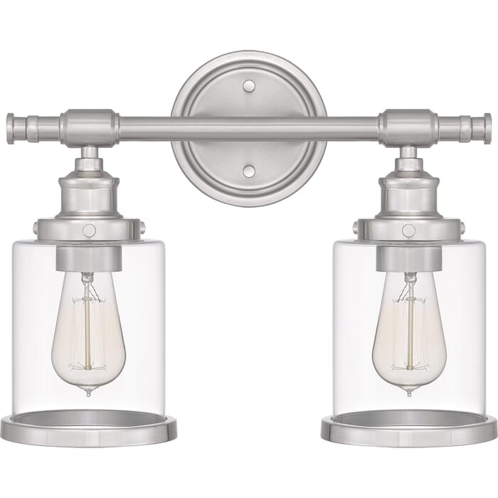 Dixie 2-Light Bathroom Vanity Light in Brushed Nickel Dixie 2-Light Bathroom Vanity Light in Brushed Nickel