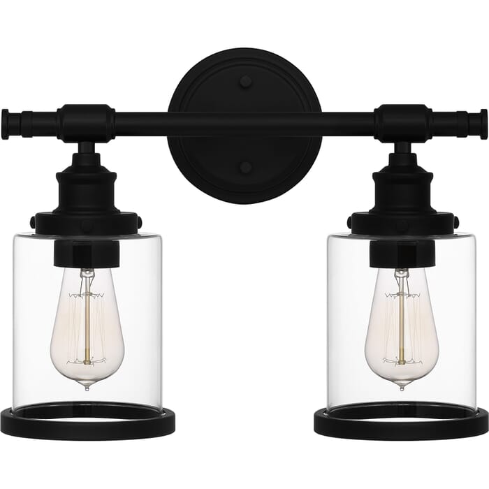 Dixie 2-Light Bathroom Vanity Light in Matte Black Dixie 2-Light Bathroom Vanity Light in Matte Black