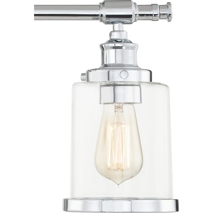 Dixie 3-Light Bathroom Vanity Light in Polished Chrome Dixie 3-Light Bathroom Vanity Light in Polished Chrome