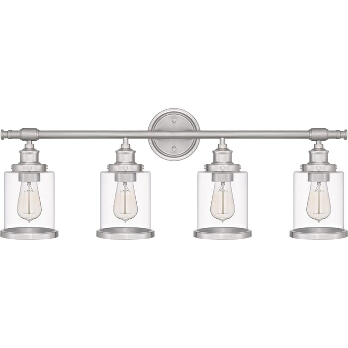 Dixie 4-Light Bathroom Vanity Light in Brushed Nickel Dixie 4-Light Bathroom Vanity Light in Brushed Nickel