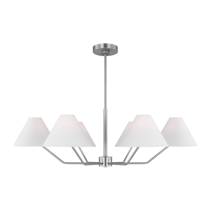 Burke 6-Light Chandelier in Brushed Steel Burke 6-Light Chandelier in Brushed Steel