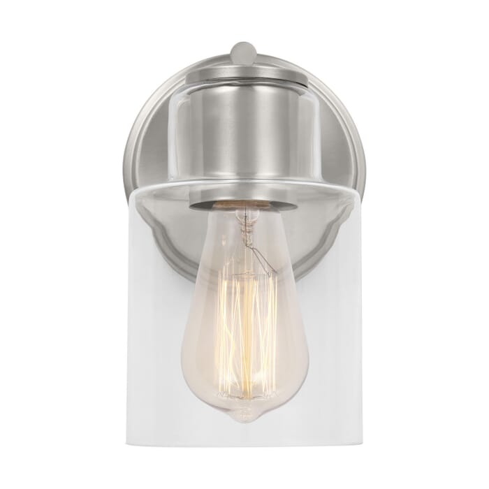 Sayward 1-Light Wall Sconce in Brushed Steel Sayward 1-Light Wall Sconce in Brushed Steel