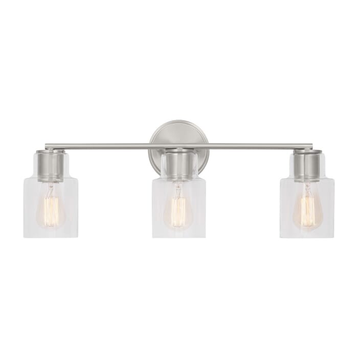 Sayward 3-Light Bathroom Vanity Light in Brushed Steel Sayward 3-Light Bathroom Vanity Light in Brushed Steel
